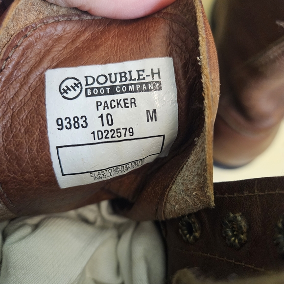 Double H Tan and Brown Lace Up Boots - Picture 7 of 8